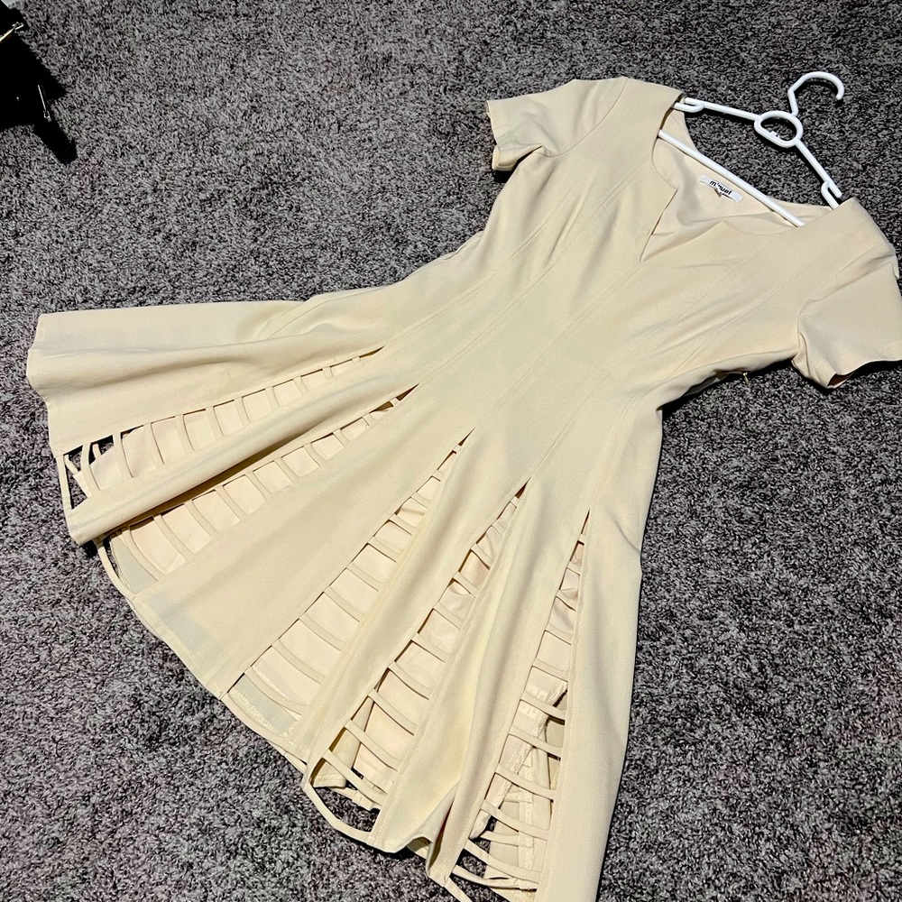 ModCloth cream dress with cutouts